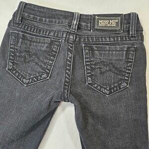 Miss Me Sunny Skinny Jeans Griffith Park Black Low Rise Denim Size 26 Y2K Edgy